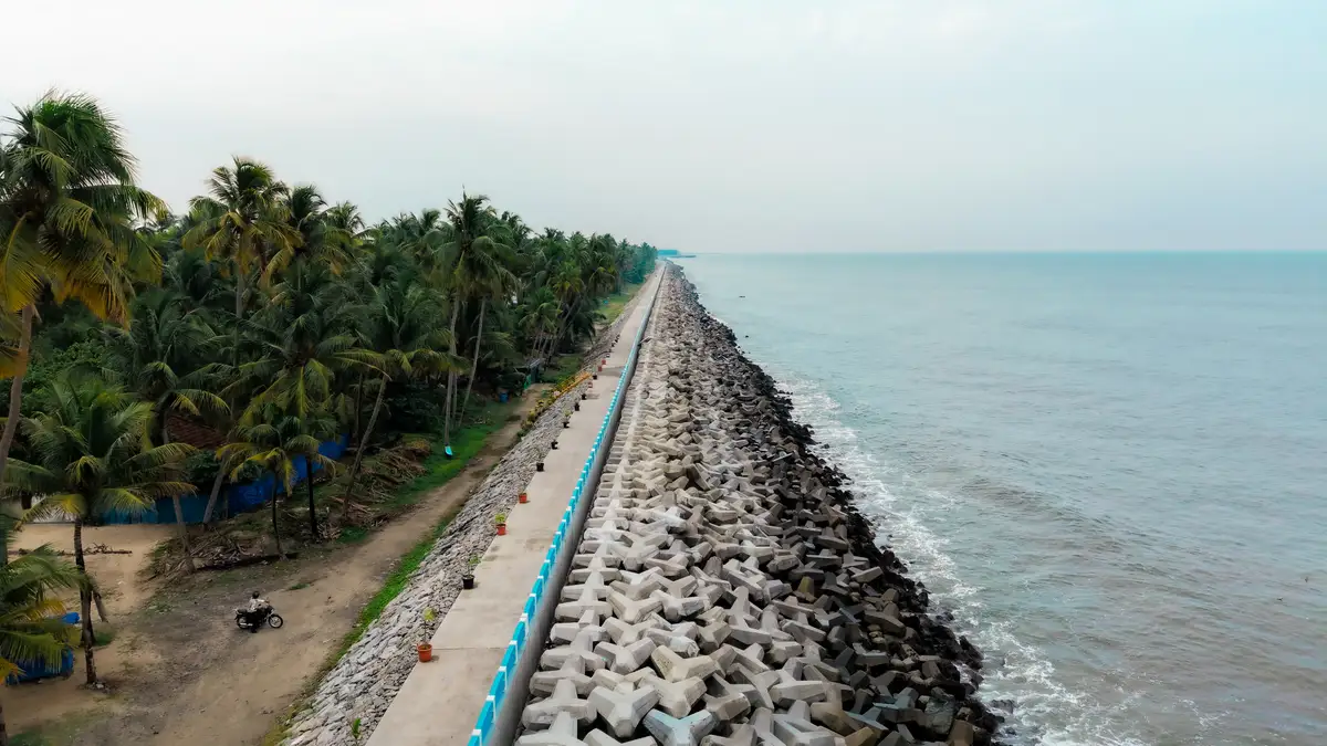 Coastal walkway Chellanam beach